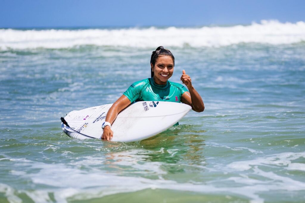 Tainá Hinckel, Corona Saquarema Pro 2023, Challenger Series da World Surf League (WSL), Praia de Itaúna, Saquarema (RJ). Foto: WSL / Thiago Diz