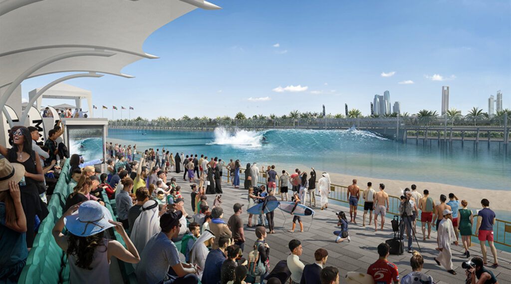 Surf Abu Dhabi recebe Tops da World Surf League para sessões de testes. Foto: Reprodução