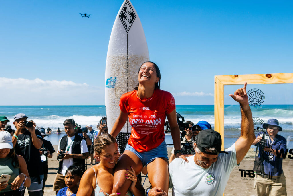 Luana Silva, WSL World Junior Championships 2024, Urbiztondo Beach, Monaliza Point, San Juan, La Union, Filipinas, World Surf League. Foto: © WSL / Cait Miers 