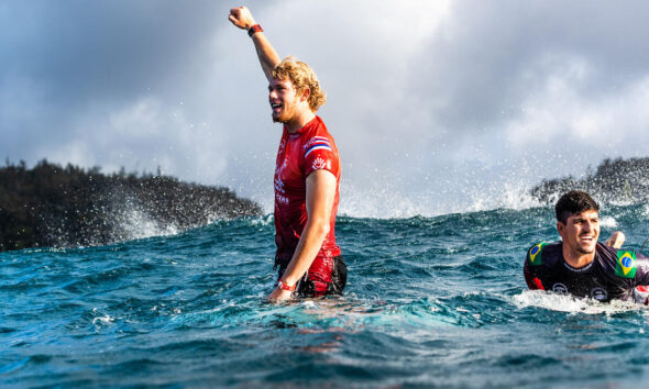 John John Florence e Gabriel Medina, Pipe Pro, Banzai Pipeline, Hawaii, North Shore de Oahu, WSL, World Surf League, Circuito Mundial de Surf, Havaí. Foto: Divulgação WSL