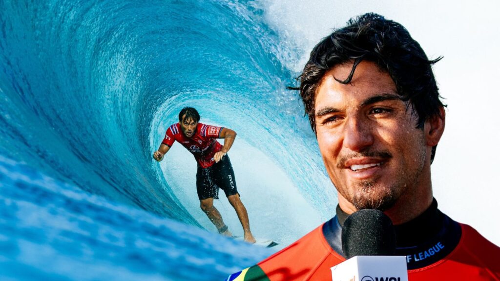 Gabriel Medina analisa final polêmica do Pipe Pro entre Barron Mamiya e Leo Fioravanti. Foto: Reprodução WSL