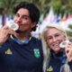 Gabriel Medina e Tatiana Weston-Webb, Olimpíadas de Paris 2024, Teahupoo, Tahiti, Polinésia Francesa, Taiti, Surfe, Surf, Swell, Jogos Olímpicos. Foto: COB / William