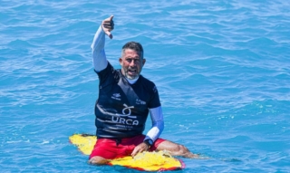 Danilo Couto em ação no Urca Challenge 2025 em Guamaré, Rio Grande do Norte, Big Swell, Ondas Grandes, Urca do Minhoto. Foto: Alexandre Alessy