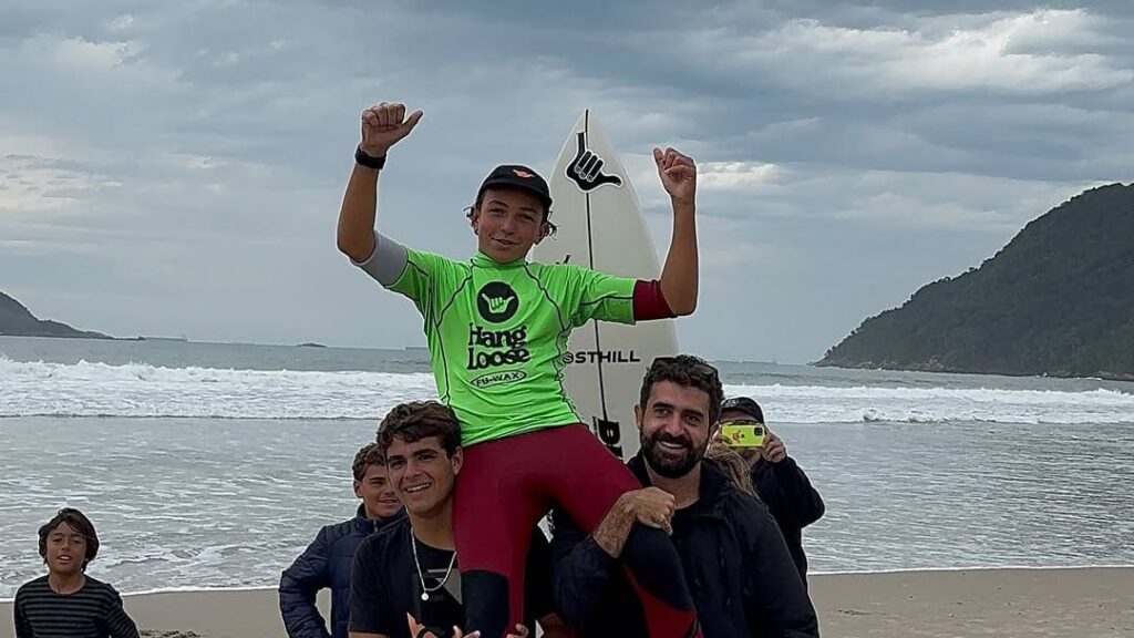 Hang Loose Surf Attack 2025, Praia do Tombo, Guarujá (SP). Foto: Arquivo pessoal Vini Palma Hang Loose Surf Attack 2025, Praia do Tombo, Guarujá (SP). Foto: Arquivo pessoal Vini Palma