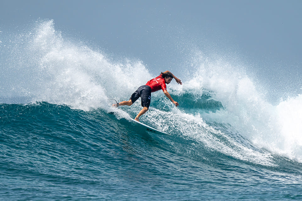 Craig Anderson, Four Seasons Surfing Champions Trophy 2025, Sultans, Maldivas, Kuda Huraa, Maldives., Twin Fin, Biquilha. Foto: Ted Grambeau
