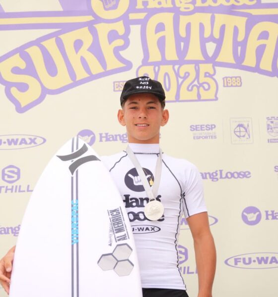 Bryan Almeida leva duas categorias no Hang Loose Surf Attack 2025. Foto: @laufigaz