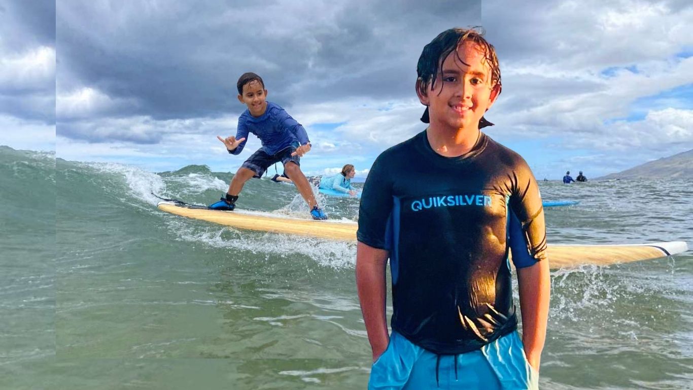 Rafinha Fernandes, de 9 anos, enfrenta tratamento intenso contra o câncer no Havaí. Campanha citada no Fala Papah! aceita apoio via PIX e GoFundMe.