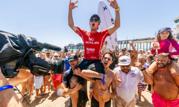 Jake Marshall Lexus US Open of Surfing 2026, Huntington Beach, Califórnia (EUA). Foto: WSL / Tommy Pierucki