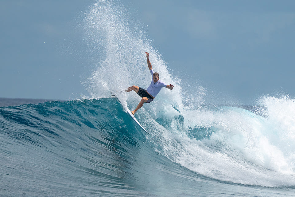 Bede Durbidge, Four Seasons Maldives Surfing Champions Trophy 2026, Sultans, Maldivas. Foto: Ted Grambeau