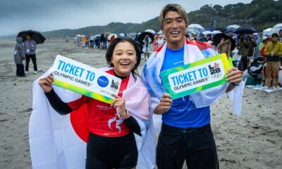 Kanoa Igarashi e Mirai Ikeda conquistaram as primeiras vagas do surfe para os Jogos Olímpicos de Los Angeles 2028. Foto: ISA