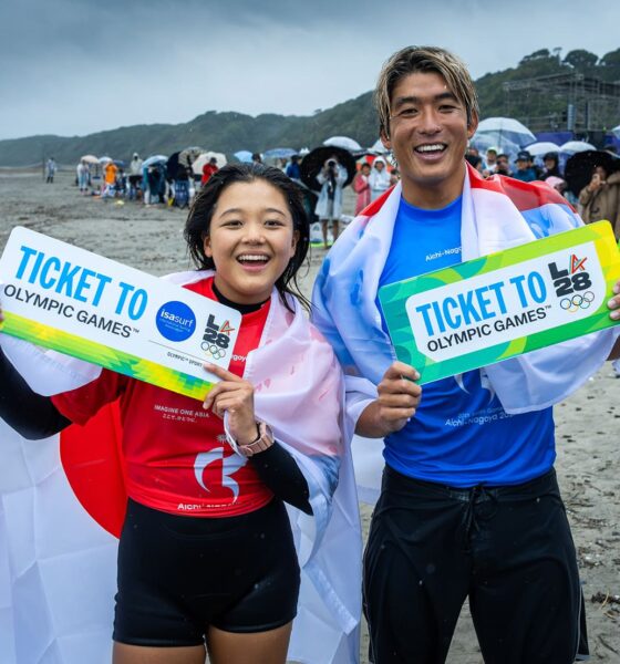 Kanoa Igarashi e Mirai Ikeda conquistaram as primeiras vagas do surfe para os Jogos Olímpicos de Los Angeles 2028. Foto: ISA