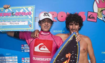 Gabriel Medina e Charles Saldanha, Les Bourdaines, Hossegor, França, Quiksilver King of the Groms 2009, France. Foto: Joli